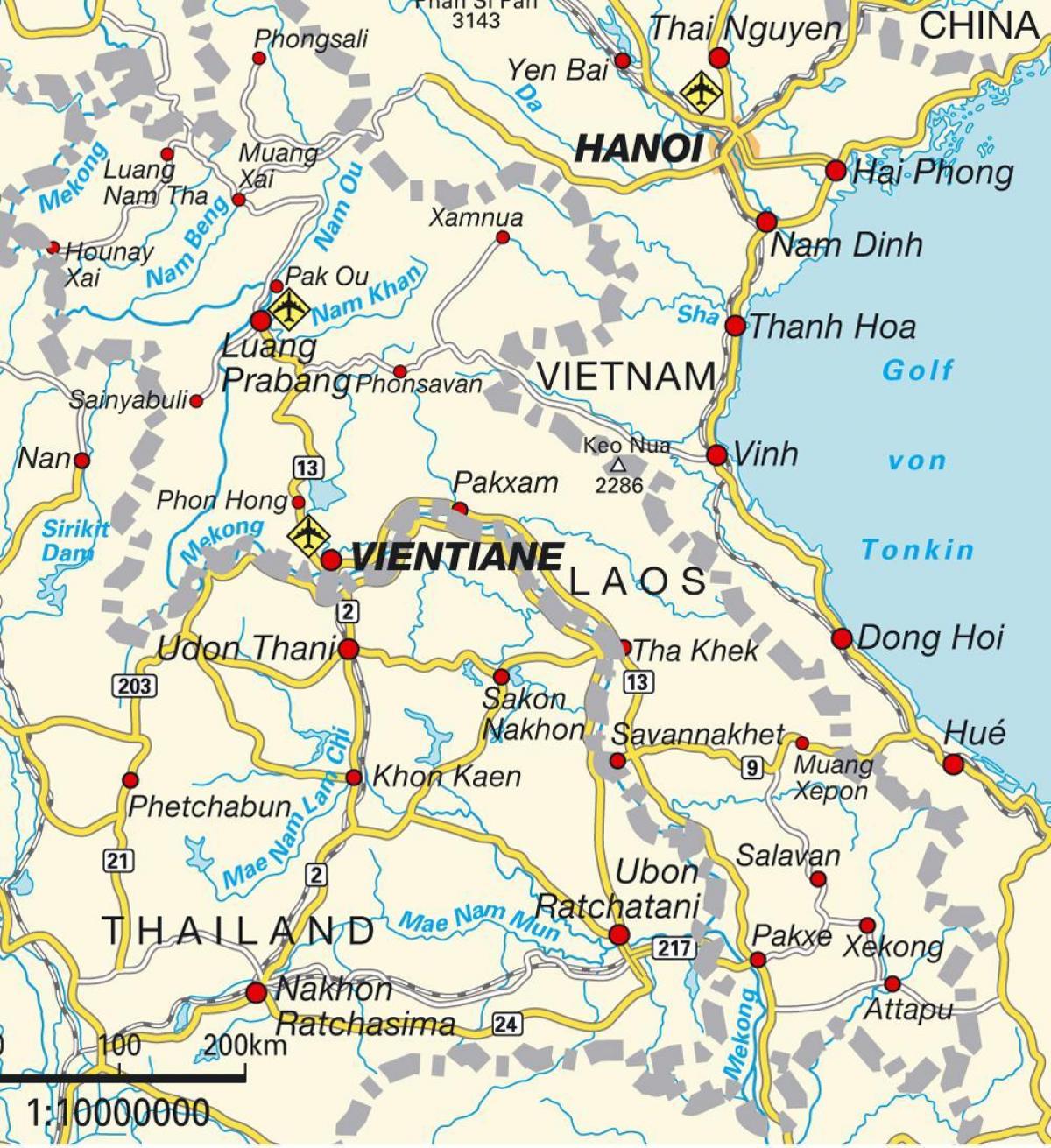 lughawens in laos kaart