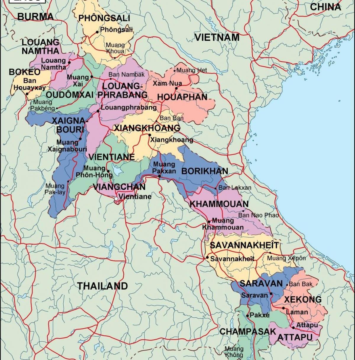 laos politieke kaart