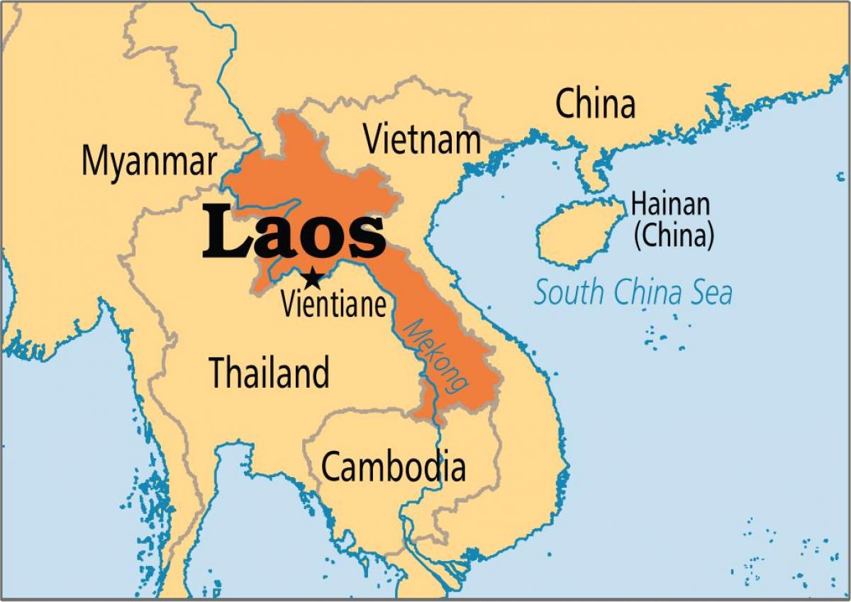 laos land in die wêreld kaart