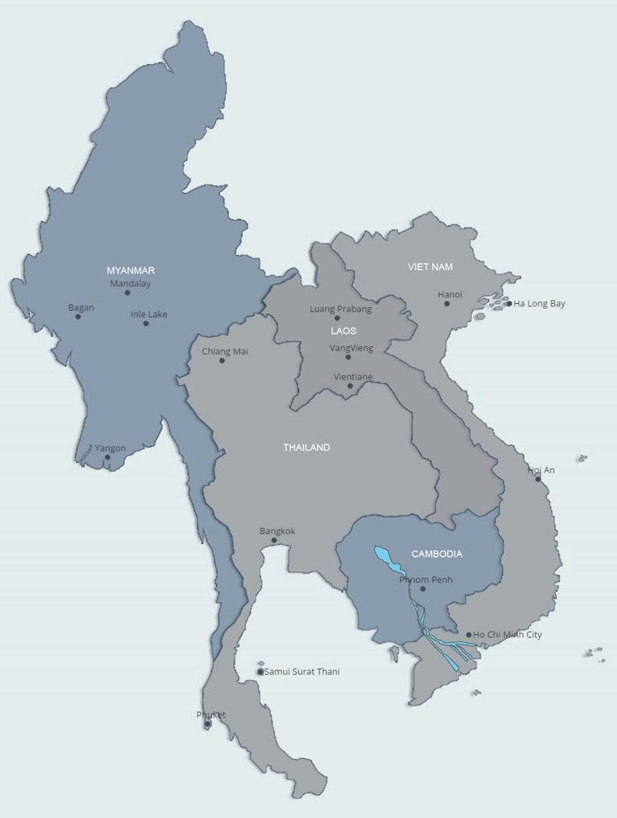 Kaart van noord-laos