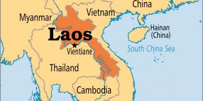 Laos land in die wêreld kaart