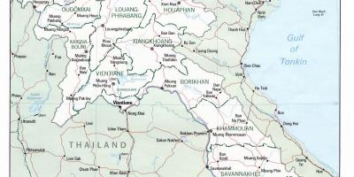 Laos kaart met stede