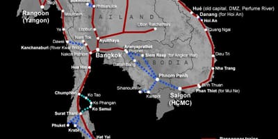 Laos spoorweg-kaart