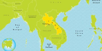 Laos plek op die wêreld kaart