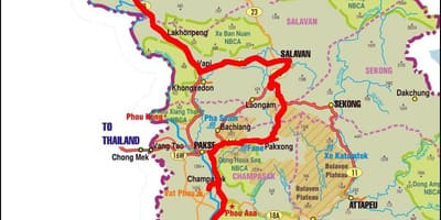 Kaart van savannakhet laos